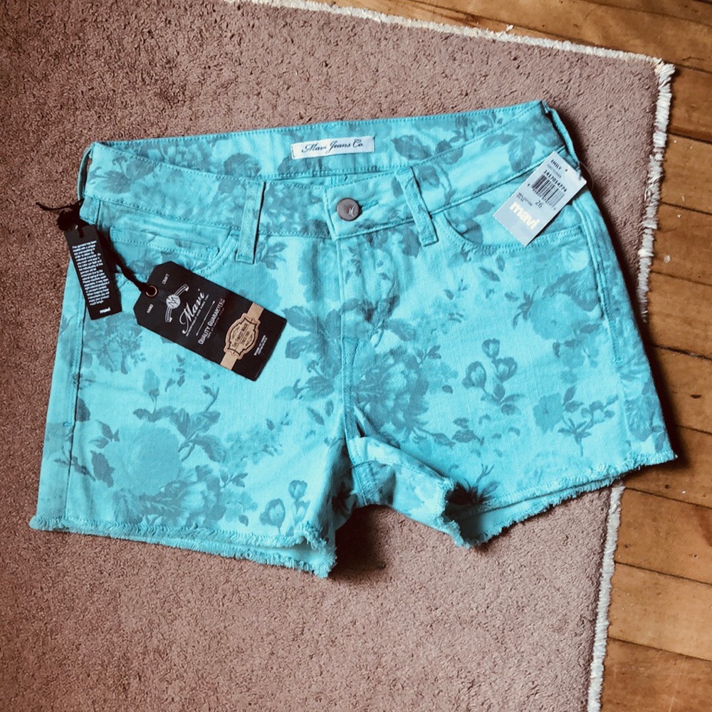 MAVI mini jean shorts mint-green floral SIZE 26